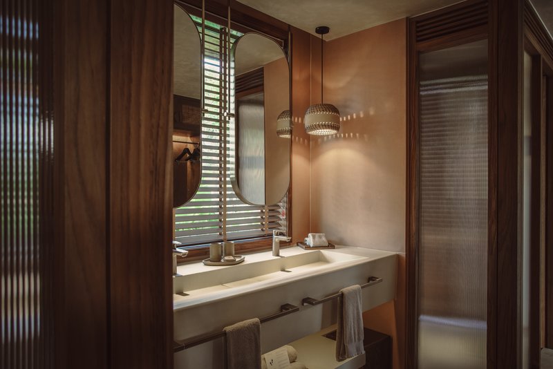Nipa Pool Villa Bathroom Namia River Retreat SLH