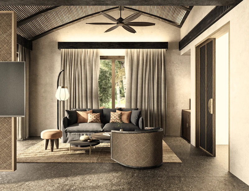 Honeymoon Pool Villa - Living Area