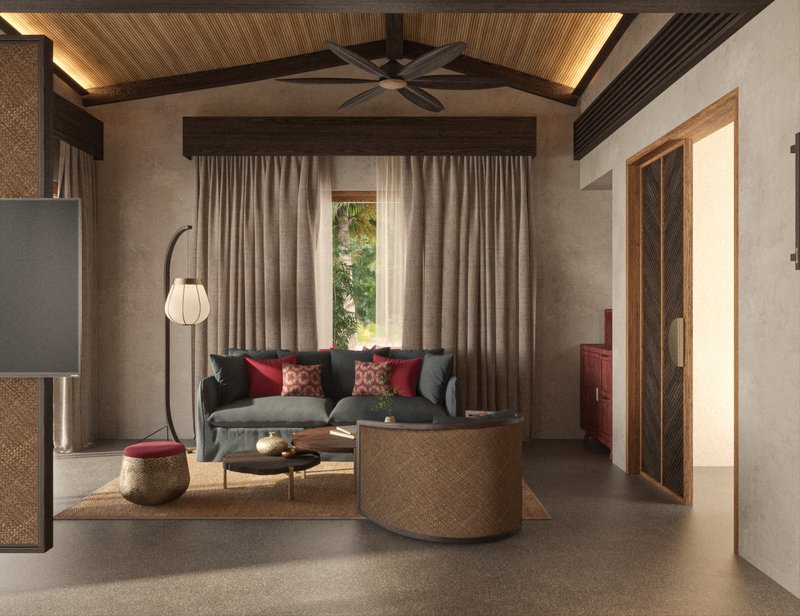 Honeymoon Pool Villa - Living Area