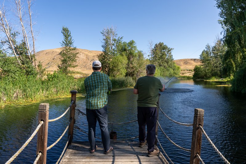 Fly Casting in the Trout Pond