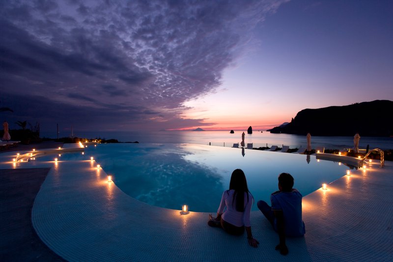 Sunset by the Infinity Pool