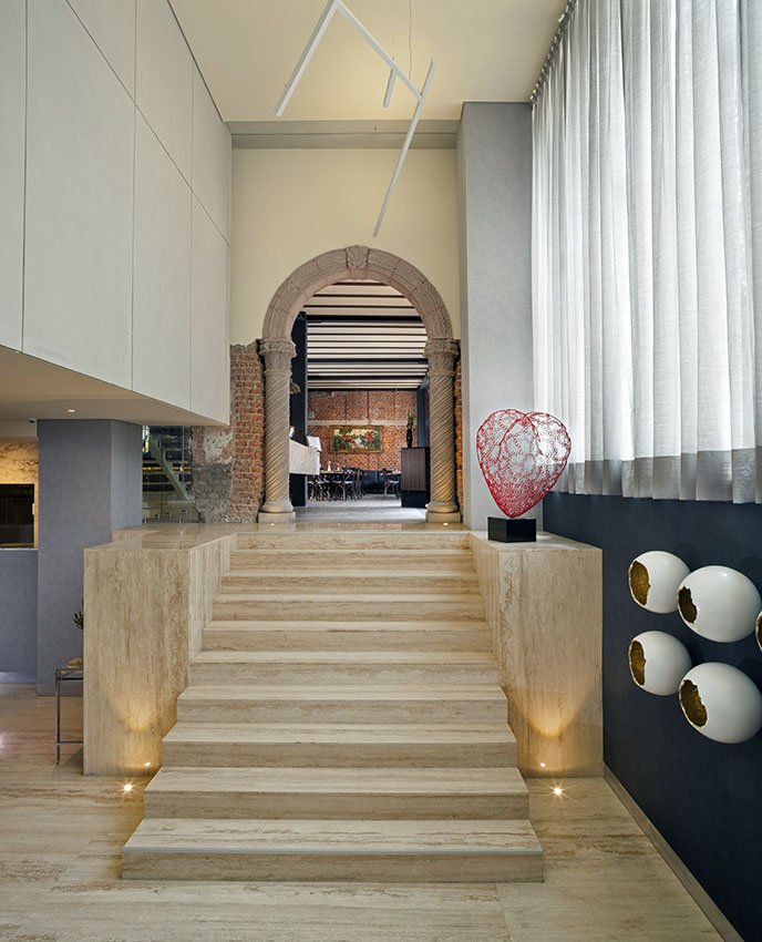 Ancient And Modern Entrance