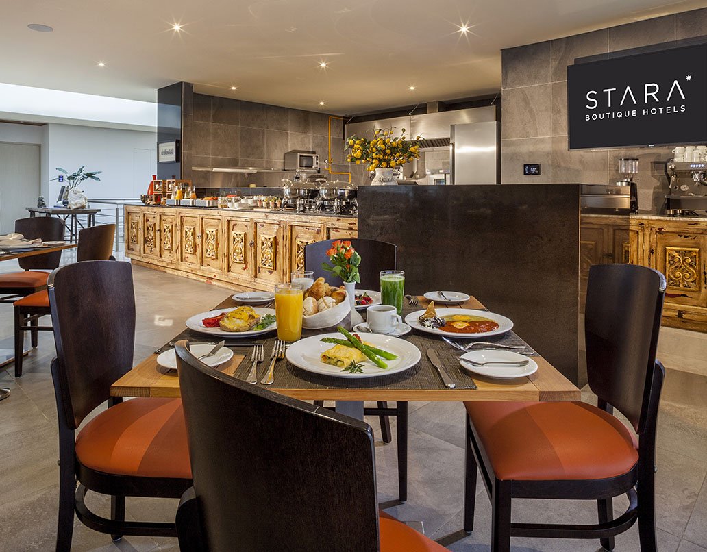 Buffet At Roof Garden Restaurant