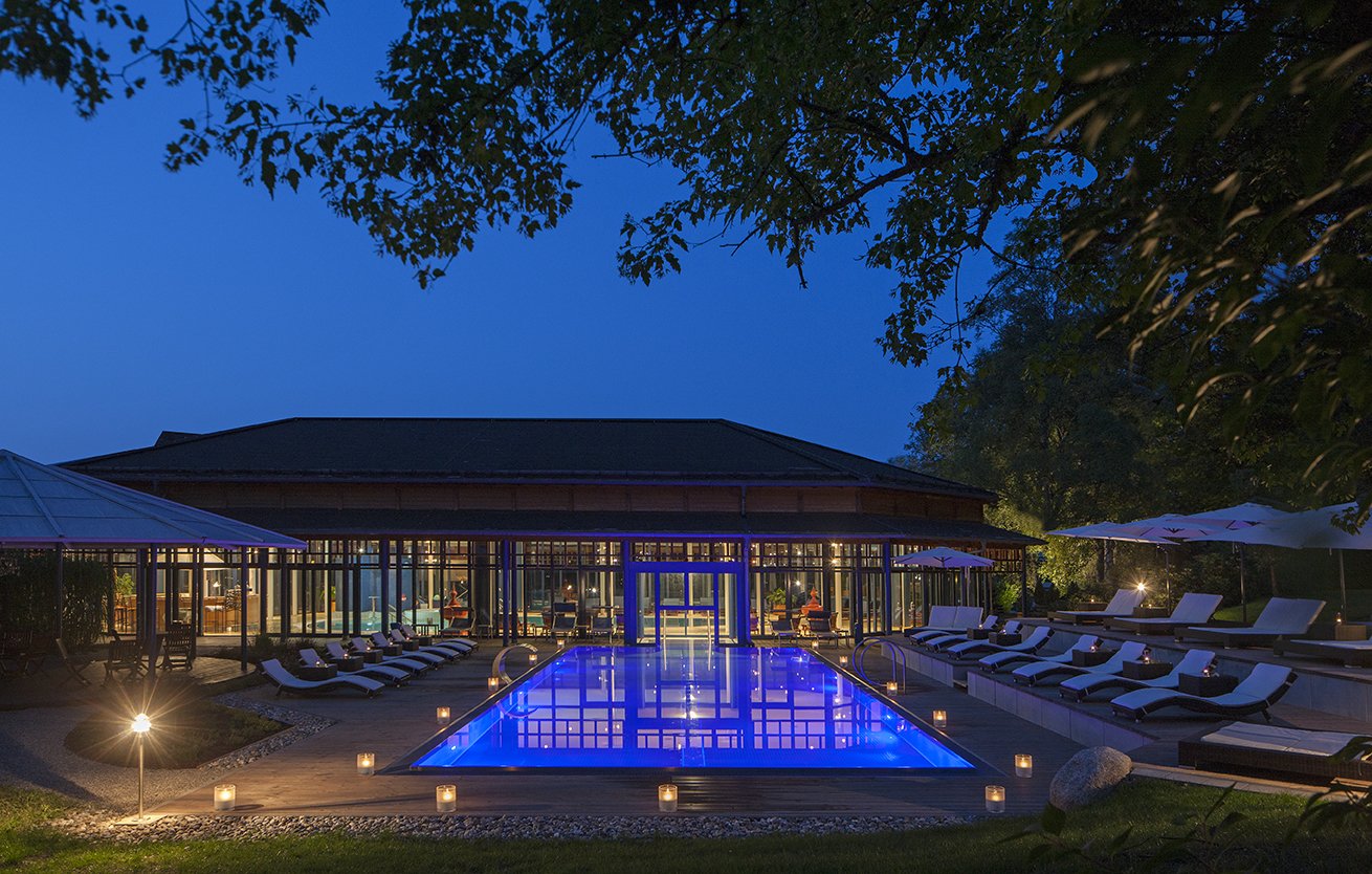 Heated Outdoor Pool at Night