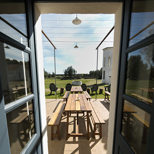 Restaurant's terrace with views to the meadow