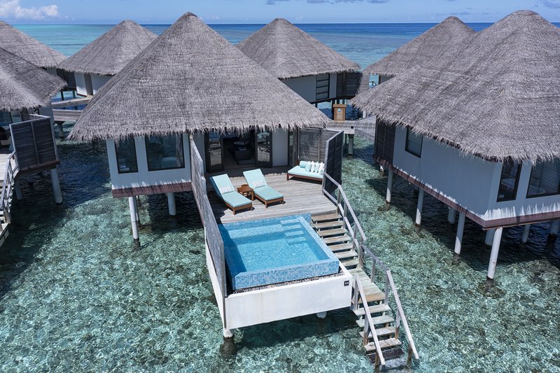 Water Bungalow with Pool - Aerial