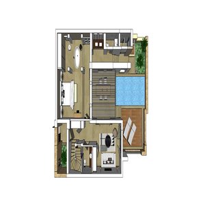 Residential Pool Villa Floor Plan