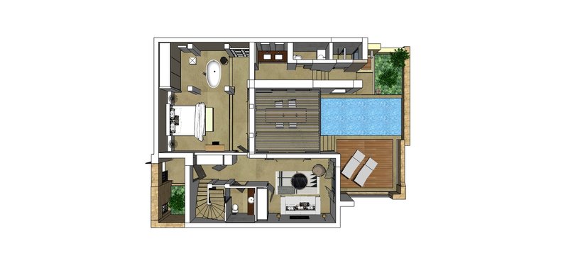 Residential Pool Villa Floor Plan