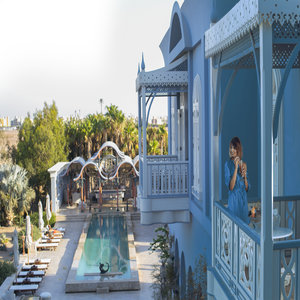 La Maison Bleue Balcony View To Pool