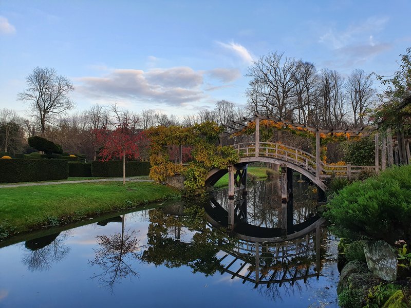 The Japanese Bridge over the Saxon Moat at Great Fosters
