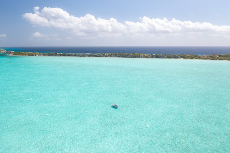 View Of Boat On The Caicos Bank At Sailrock